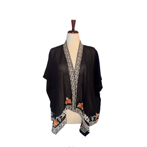 Forever 21 Tops - Forever 21 boho asymmetrical sheer oversized shrug XS - NWT